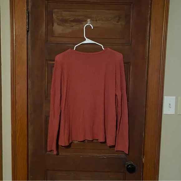 Paper Crane Women's Ribbed Cardigan - Brick Red - Picture 3 of 6